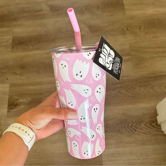 Halloween Pink Ghost Boo Tumbler - Picture 1 of 6